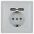 Розетка ЭРА Intro Solo Schuko P+E 16A 250V со шторками 2хUSB белый 4-410-01 Б0043403